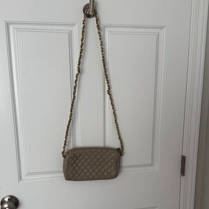Magid Quilted Crossbody Bag in Tan